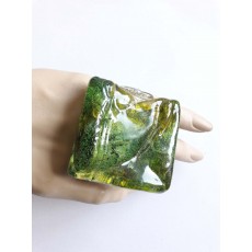 Big Statement Ring, Yellow Green, Square